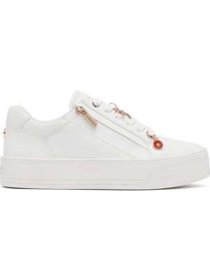 Kadın Beyaz Bağcıklı Kalın Tabanlı Sneaker 25AFD430918