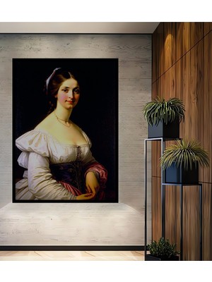 Çerçeve Görünümlü Zarafetin Yağlı Boya Görünümlü Dekoratif Ahşap Ev/işyeri/ofis Kare Tablosu