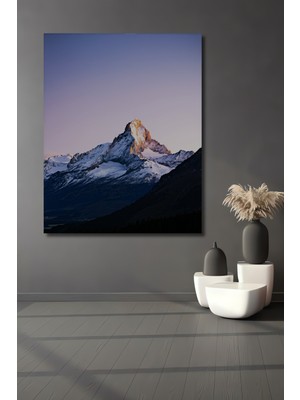 Güneş Işığı Altında Alp Dağları Yağlı Boya Görünümlü Dekoratif Ahşap Ev/işyeri/ofis Kare Tablo
