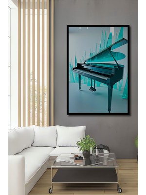 Çerçeve Görünümlü Kristal Düşler Piyano Modern Sanat Ev/işyeri/ofis Dekoratif Ahşap Kare Tablo