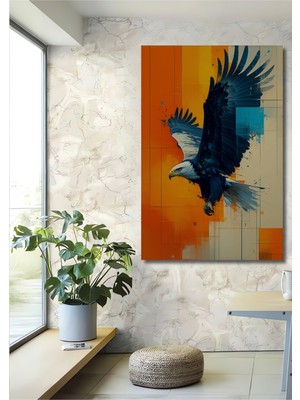 Soyut Modern Sanat Kartal Yağlı Boya Görünümlü Dekoratif Ahşap Ev/işyeri/ofis Kare Tablo