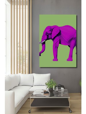 Pembe Fil Modern Sanat Dekoratif Ahşap Görünümlü Ev/işyeri/ofis Kare Tablo