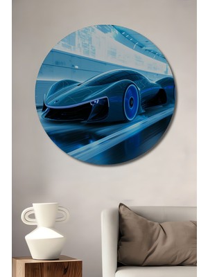 Fütüristik Yarış Arabası Neon Işıkları Dekoratif Ahşap Ev/işyeri/ofis Yuvarlak Tablo