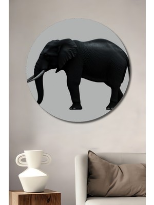 Siyah Fil Minimalist Dekoratif Ahşap Ev/işyeri/ofis Yuvarlak Tablo