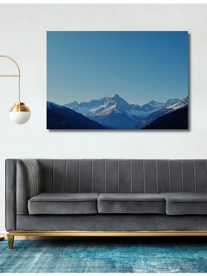 Buzul Dağları Sulu Boya Görünümlü Dekoratif Ahşap Ev/işyeri/ofis Kare Tablo