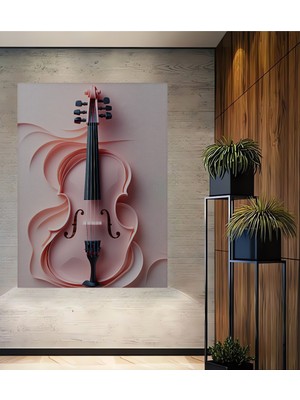 Pembe Rüya Violası Modern Sanat Dekoratif Ahşap Ev/işyeri/ofis Kare Tablo