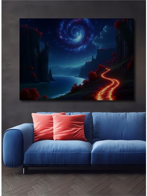 Yıldız Tozu Rüyası Yağlı Boya Görünümlü Dekoratif Ahşap Ev/işyeri/ofis Kare Tablo