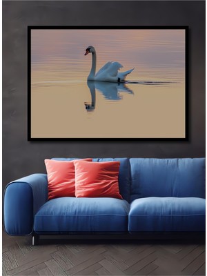 Çerçeve Görünümlü Pastel Rüya Kuğusu Dekoratif Ahşap Ev/işyeri/ofis Kare Tablo