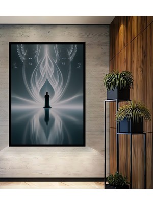 Çerçeve Görünümlü Ilahi Işık Huzmesi Modern Sanat Dekoratif Ahşap Ev/işyeri/ofis Kare Tablo