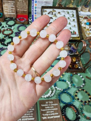 Pembe Kuvars Doğaltaș Dorikalı Bileklik