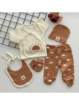 Organik Kumaş Fitilli You Are The Sun 5 Parça Hastane Çıkışı Set