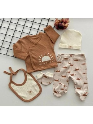 Organik Kumaş Fitilli You Are The Sun 5 Parça Hastane Çıkışı Set