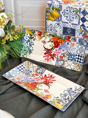 Italy Garden Dikdörtgen Sunum Tabak 2'li Büyük