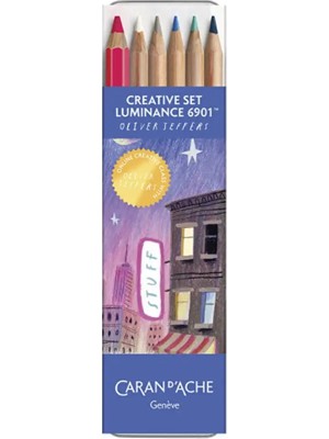 Caran D'Ache Luminance 6901 Kuru Boya Kalem Seti 6 Parça Yumuşak Uçlu Renkli Kalemler