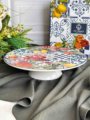 Italy Garden Ayaklı Kek Standı Yuvarlak