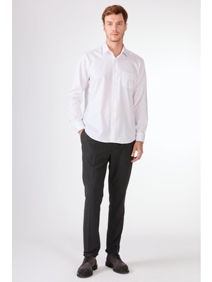 Dufy Erkek Regular Fit Uzun Kol Beyaz Gömlek