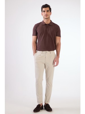 Dufy Erkek Slim Fit Taş Pantolon