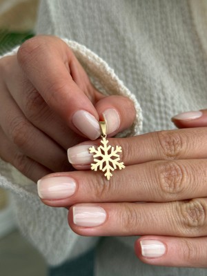 Kar Kristali 14 Ayar Altın Kolye Ucu