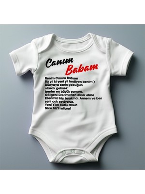 Aras Doğruer Ticaret %100 Pamuklu Canım Babam Temalı Kişiselleştirilebilir Baskılı Zıbın