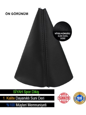 Volkswagen Polo Siyah Deri Özel Yeni Tasarım Siyah Spor Dikiş Vites Körüğü Mixgiftz