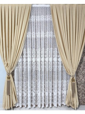 Brode Tül Perde 1/3 Sık Pileli  Yıkanabilir  Ağır  Gremajlı  Desenli Hoşgörünmlü