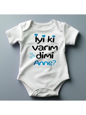 Aras Doğruer Ticaret %100 Pamuklu  Iyiki Varım Dimi Anne  Temalı  Zıbın