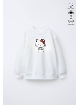 Hello Kitty (Sırt Baskı) Detaylı Sweat/ Bluz