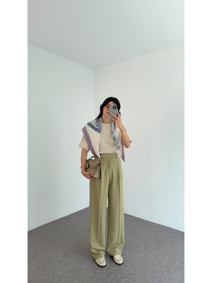Çağla Yeşili Dilvin Palazzo Pantolon
