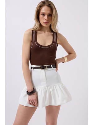 Büzgü Detay Mini Etek