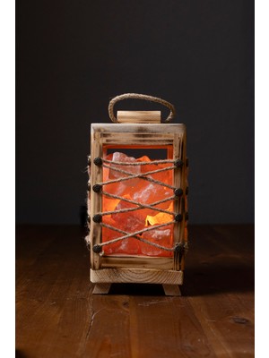 Ahşap Kafes Tuz Lamba   Tuzluolsun