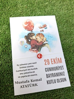 Emtory Home Atatürk & Çocuk Konsept 10 Adet Kırmızı Türk Bayraklı 29 Ekim Hediye