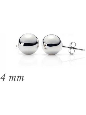 925 Ayar Gümüş Top Küpe - 4 mm