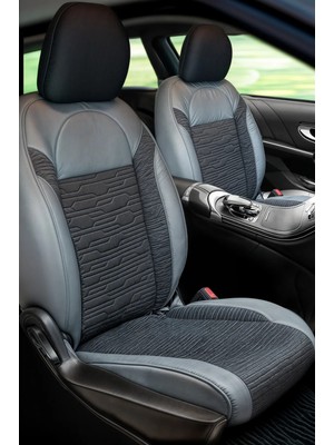 Dodge Ram Uyumlu Oto Koltuk Kılıfı Deri, Kumaş Premium Füme Siyah