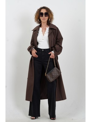 Kahve Kuşaklı Trençkot