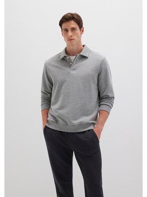 Mavi Polo Yaka Gri Sweatshirt 0S10420-80018