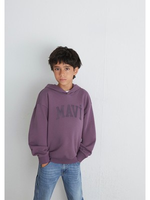 Mavi Mavi Logo Baskılı Mor Sweatshirt 6S10143-70656