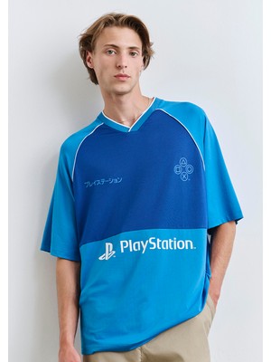 Mavi Playstation Baskılı Mavi Forma Tişört​ 0612939-70772
