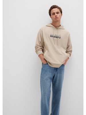 Mavi Mavi Logo Baskılı Bej Sweatshirt 0S10395-70004