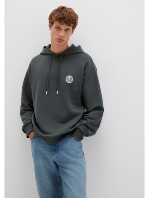 Mavi Mvjns Logo Baskılı Kapüşonlu Yeşil Sweatshirt 0611786-71598