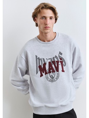 Mavi Mavi Logo Baskılı Gri Sweatshirt 0S10389-82498