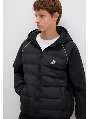 Mavi Su İtici Mavi Pro Logo Reflektör Detaylı Siyah Ceket 0110559-71379