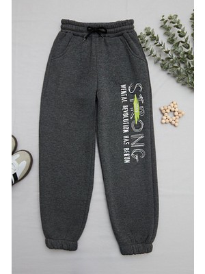 3 Iplik Stay Strong Baskılı Erkek Çocuk Jogger Eşofman Altı