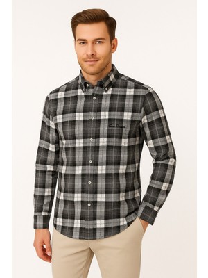 Klasik Kareli Melanj Uzun Kol Gömlek Pier Chuvin