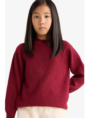 DeFacto Yılbaşı Kız Çocuk Bisiklet Yaka Triko Kazak F2755A825WN