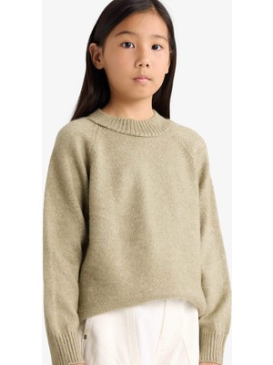 DeFacto Kız Çocuk Bisiklet Yaka Triko Kazak F2755A825WN