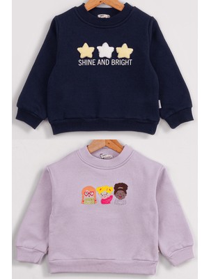 Kız Çocuk 2'li Paket Basic Sweatshirt