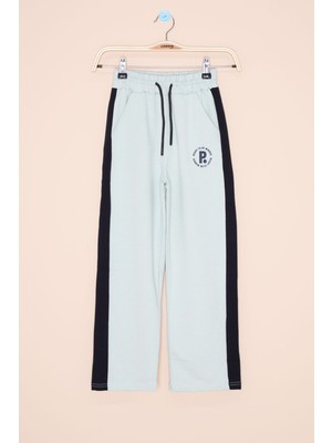 Mint Garnili Geniş Paça Kız Çocuk Beli Lastikli Eşofman Altı 20631