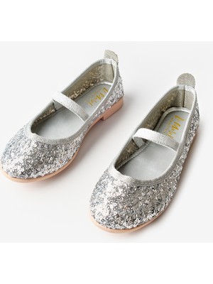 Gümüş  Payetli Kız Çocuk Babet