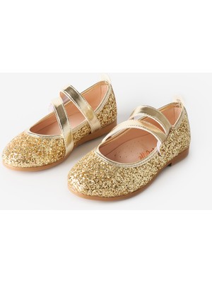 Altın  Kalp Cırtlı Kız Çocuk Ayakkabı
