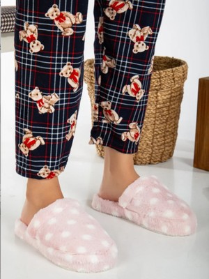 Kadın Ev Terliği Peluş Terlik Çeyiz ve Bohça Terliği Ses Yapmaz Kalın Taban